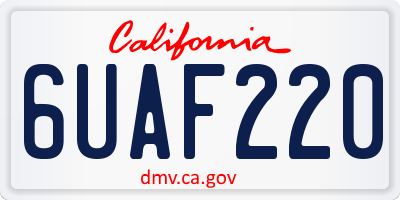 CA license plate 6UAF220
