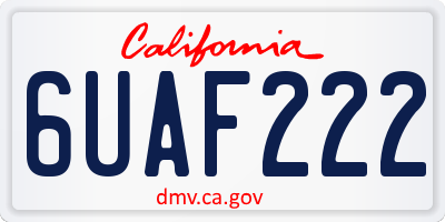 CA license plate 6UAF222