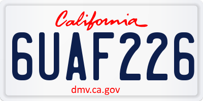CA license plate 6UAF226