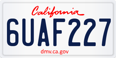 CA license plate 6UAF227