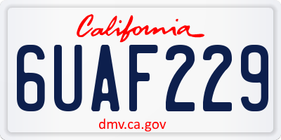 CA license plate 6UAF229