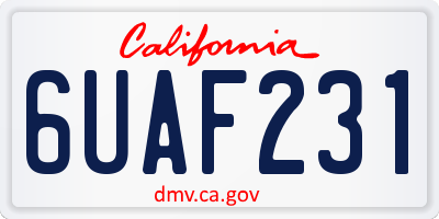 CA license plate 6UAF231