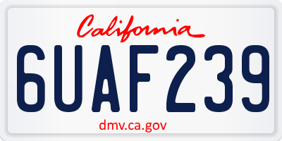 CA license plate 6UAF239