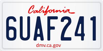 CA license plate 6UAF241