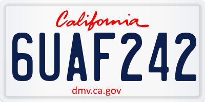 CA license plate 6UAF242
