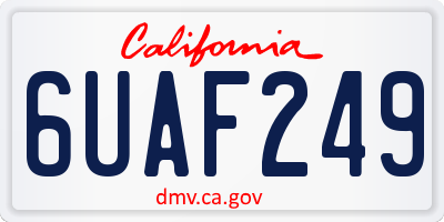 CA license plate 6UAF249
