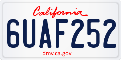 CA license plate 6UAF252
