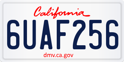 CA license plate 6UAF256
