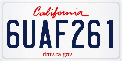 CA license plate 6UAF261