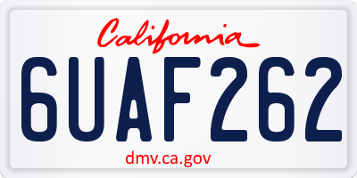 CA license plate 6UAF262