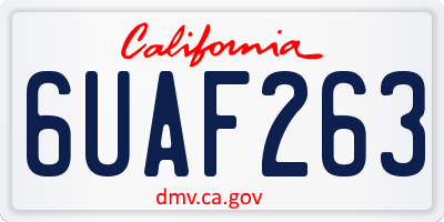 CA license plate 6UAF263