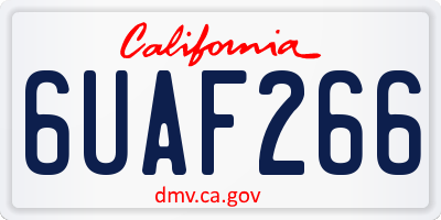 CA license plate 6UAF266