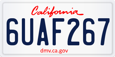 CA license plate 6UAF267