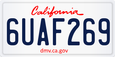 CA license plate 6UAF269