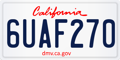 CA license plate 6UAF270