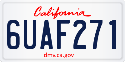 CA license plate 6UAF271