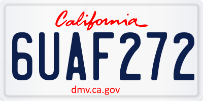 CA license plate 6UAF272