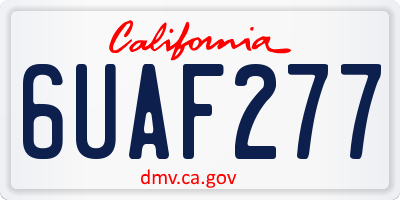 CA license plate 6UAF277