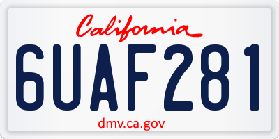 CA license plate 6UAF281