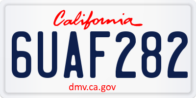 CA license plate 6UAF282