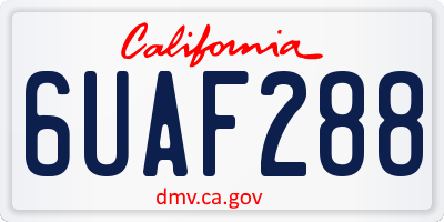 CA license plate 6UAF288