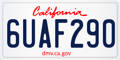 CA license plate 6UAF290
