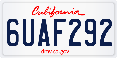 CA license plate 6UAF292
