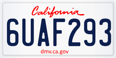 CA license plate 6UAF293