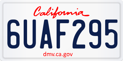 CA license plate 6UAF295