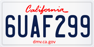 CA license plate 6UAF299