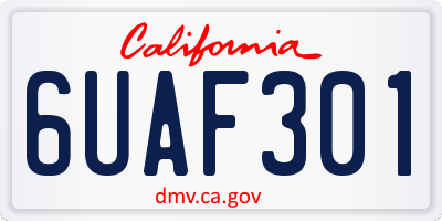 CA license plate 6UAF301