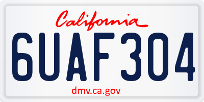CA license plate 6UAF304