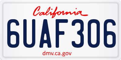 CA license plate 6UAF306