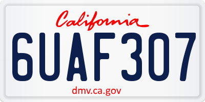 CA license plate 6UAF307