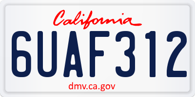 CA license plate 6UAF312
