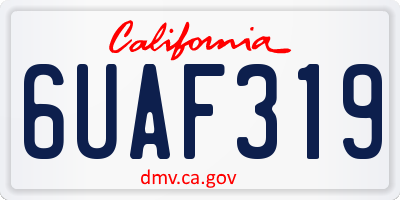 CA license plate 6UAF319