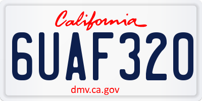 CA license plate 6UAF320