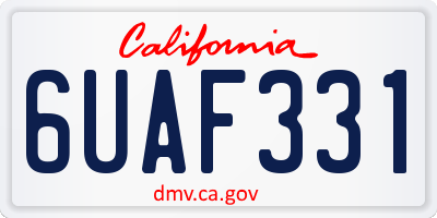 CA license plate 6UAF331