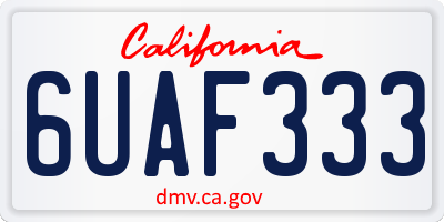 CA license plate 6UAF333