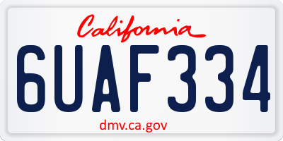 CA license plate 6UAF334