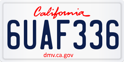 CA license plate 6UAF336
