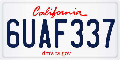 CA license plate 6UAF337