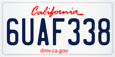CA license plate 6UAF338