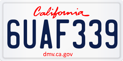 CA license plate 6UAF339