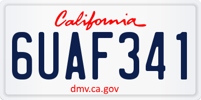 CA license plate 6UAF341