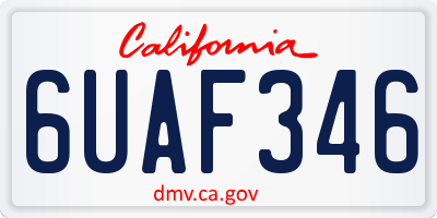 CA license plate 6UAF346