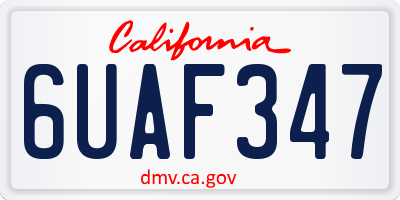 CA license plate 6UAF347