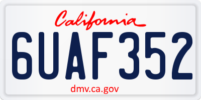 CA license plate 6UAF352