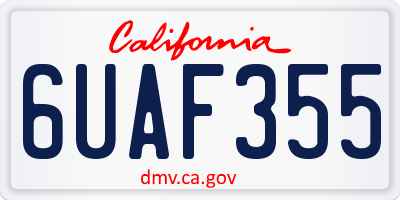 CA license plate 6UAF355