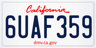 CA license plate 6UAF359